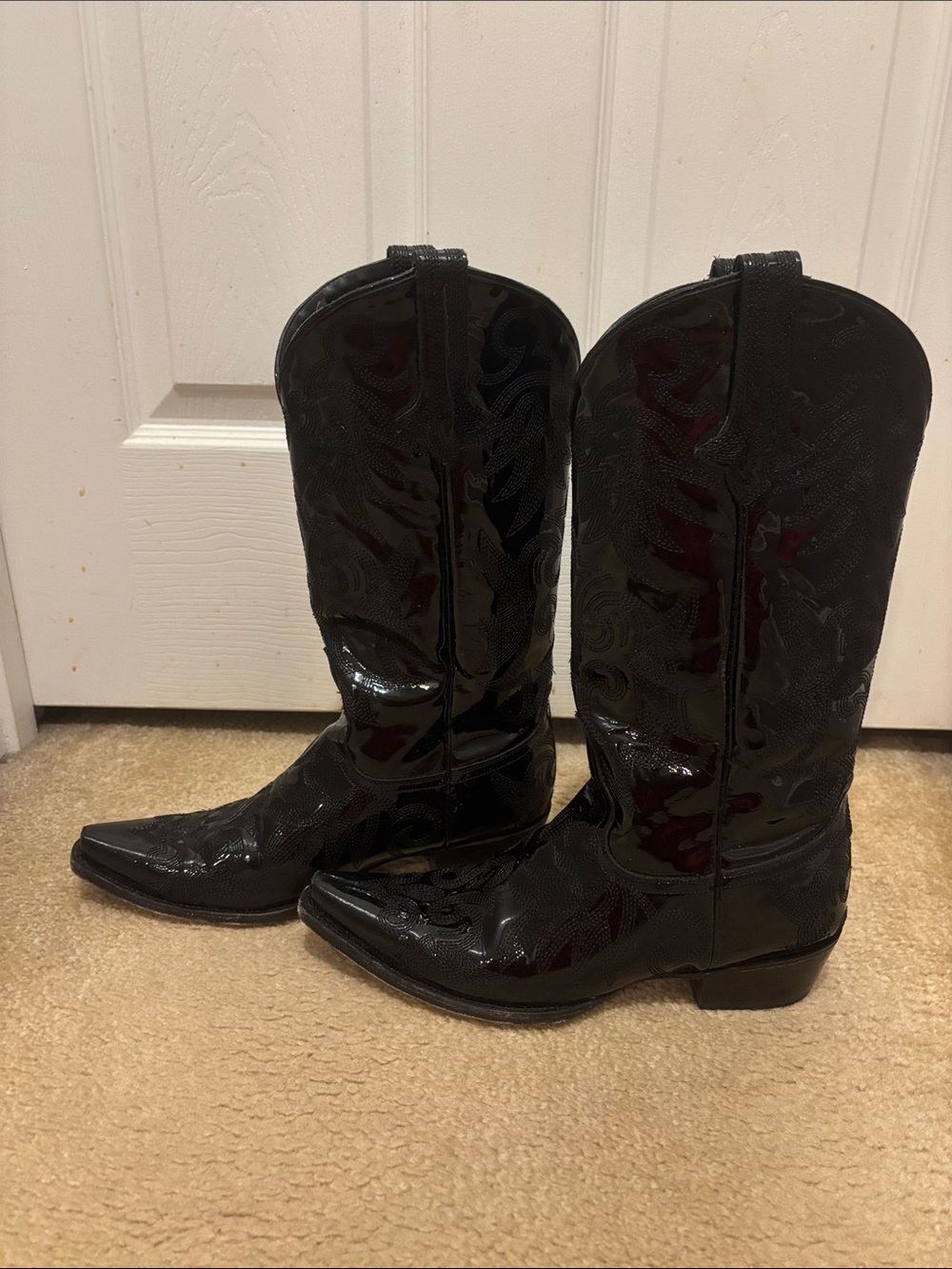 Lane patent leather boots